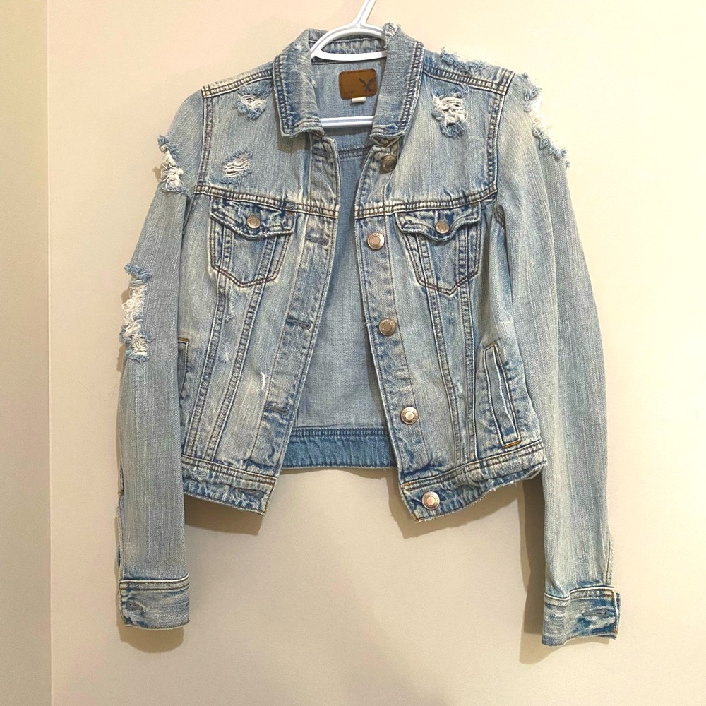 American Eagle Destroyed Denim Jacket